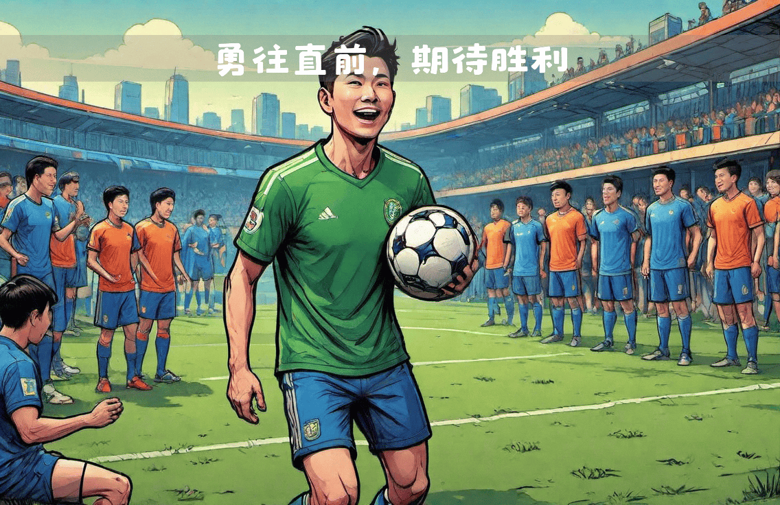 足球比赛中球队士气高涨，积极备战
